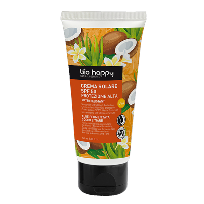 Bio Happy Sonnenschutz LSF50 Aloe, Kokos und Monoi (100ml)